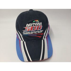 Vintage 2003 Daytona 500 American Flag Adjustable Hat‎ Cap Men Y2K NASCAR Black